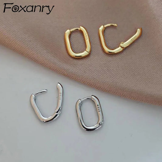 Foxanry U-Shape Hoop Earrings