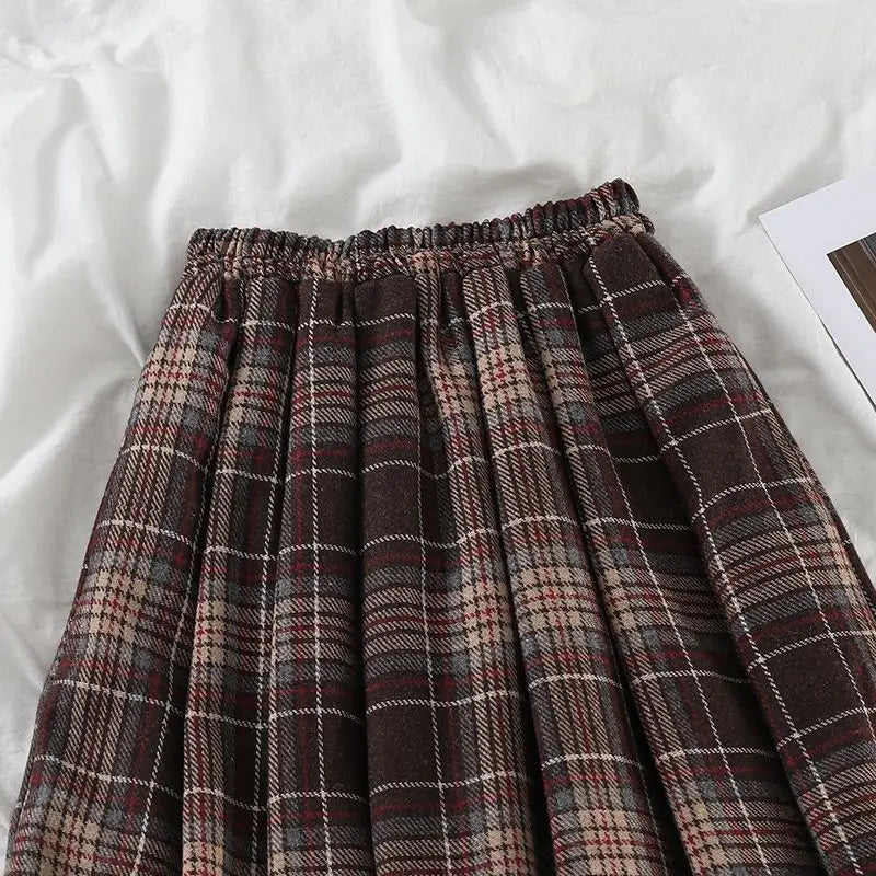 Pleated High Waist A-line Half Skirt