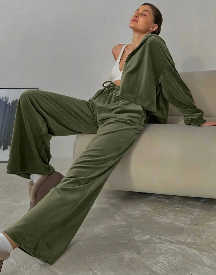 Vintage Green Velvet Suit 2-Piece