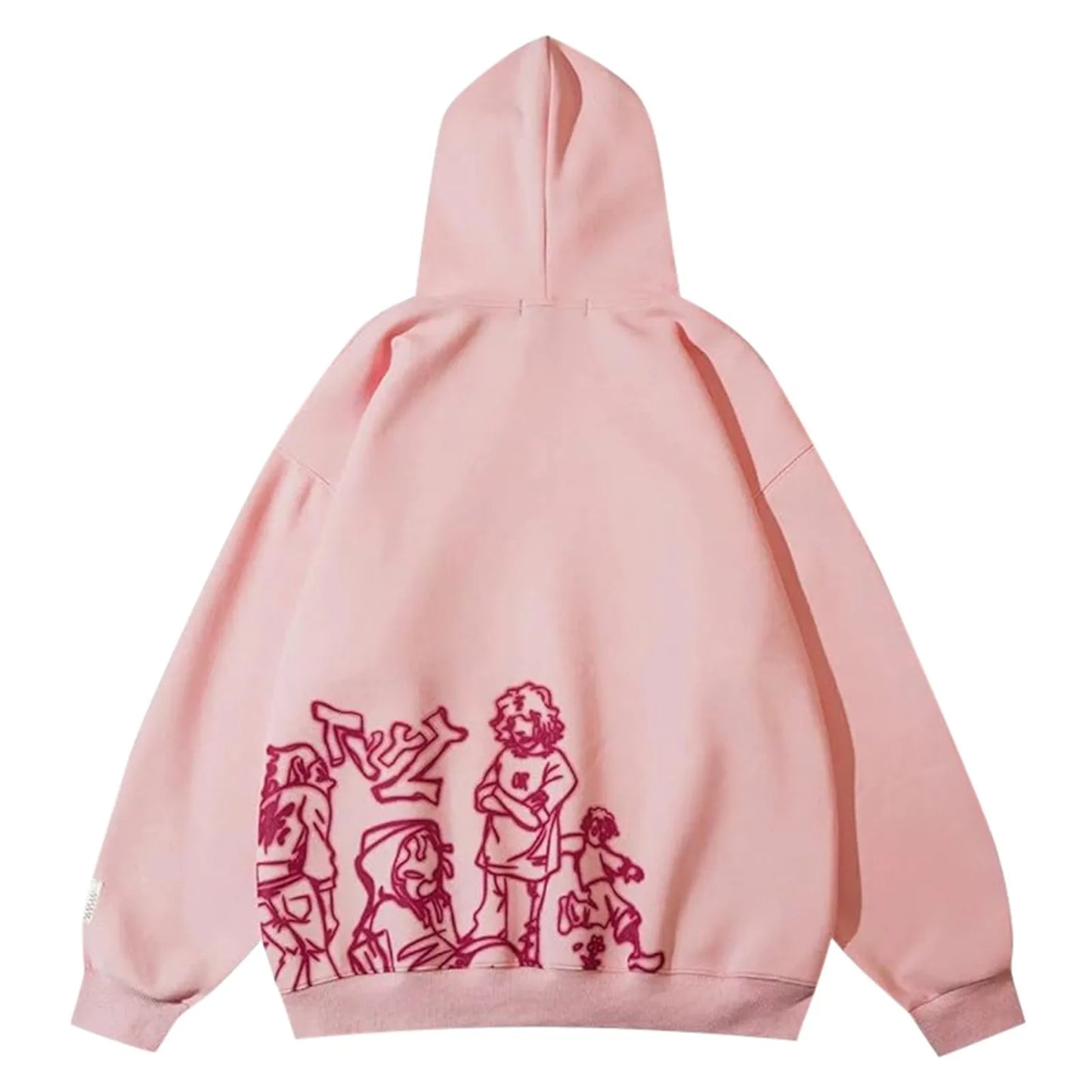 Y2K Streetwear Pink/Brown Hoodie
