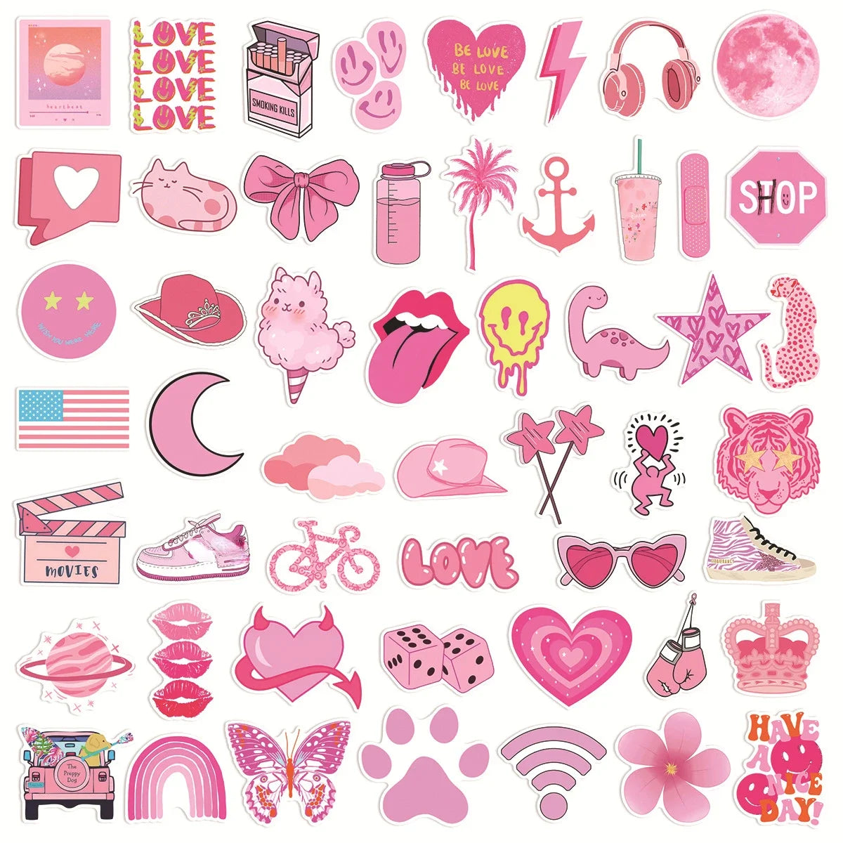10/30/50/100PCS Pink Cute Stickers