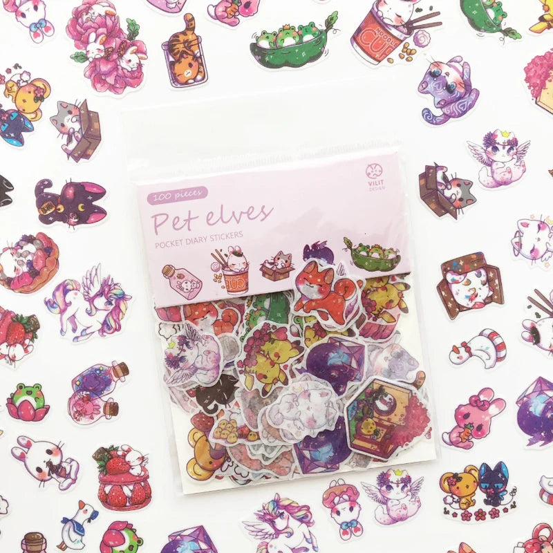 100pcs Cute Anime Sticker Sets