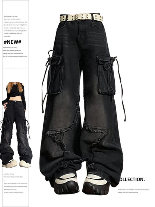 Y2K Dark Baggy Cargo Jeans