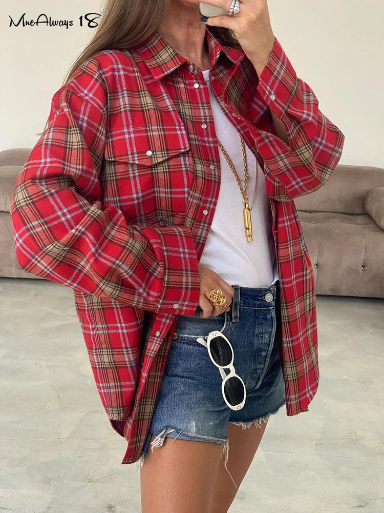 Red Plaid Oversized Flannel