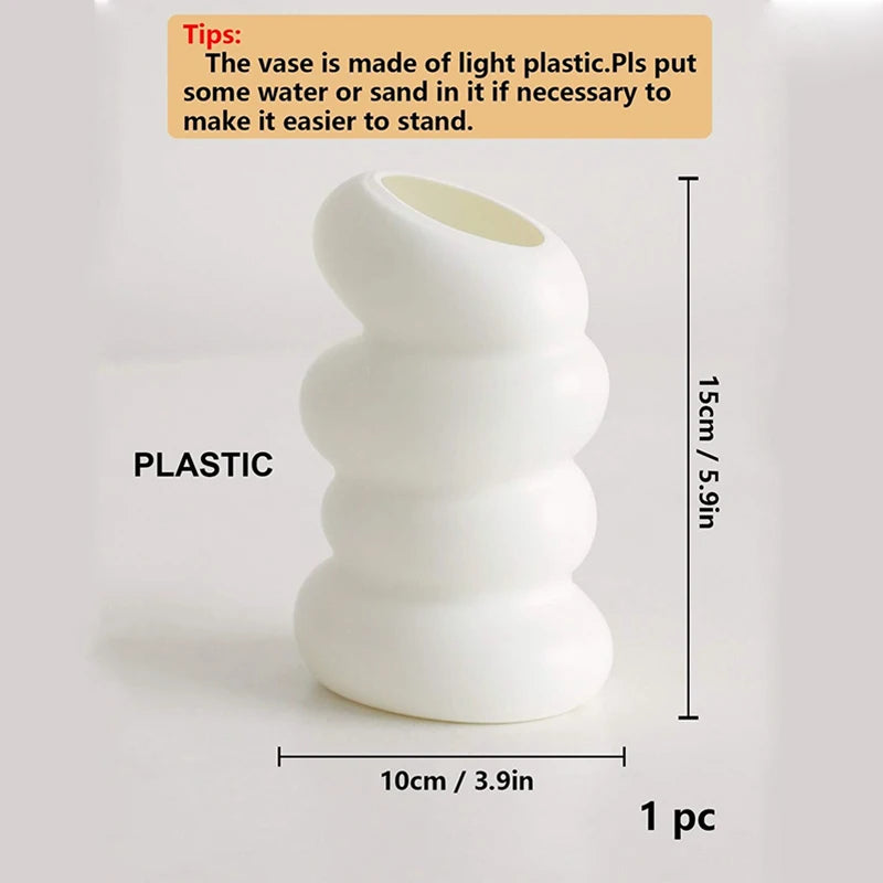 Plastic Spiral White Vase