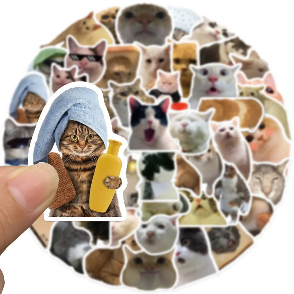 10/30/50pcs Funny Cats Meme Stickers