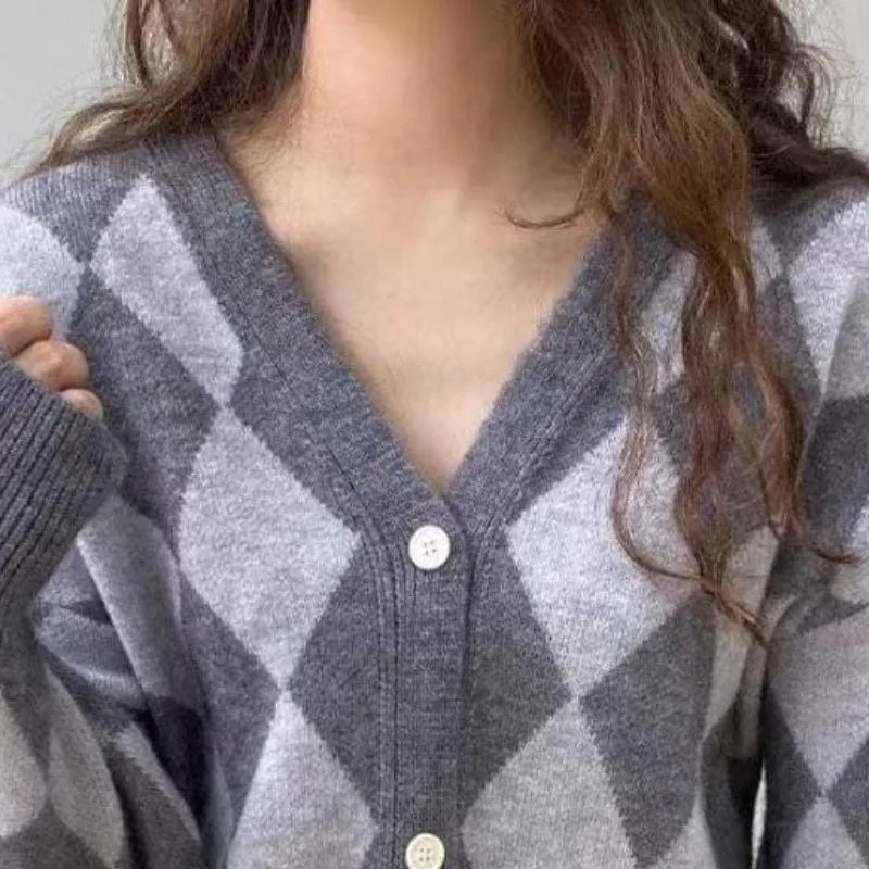 V-Neck Button Knitted Cardigan