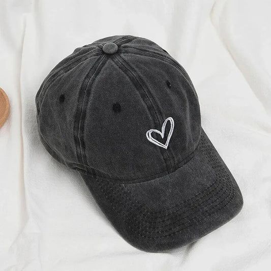 Embroidered Heart Baseball Hat